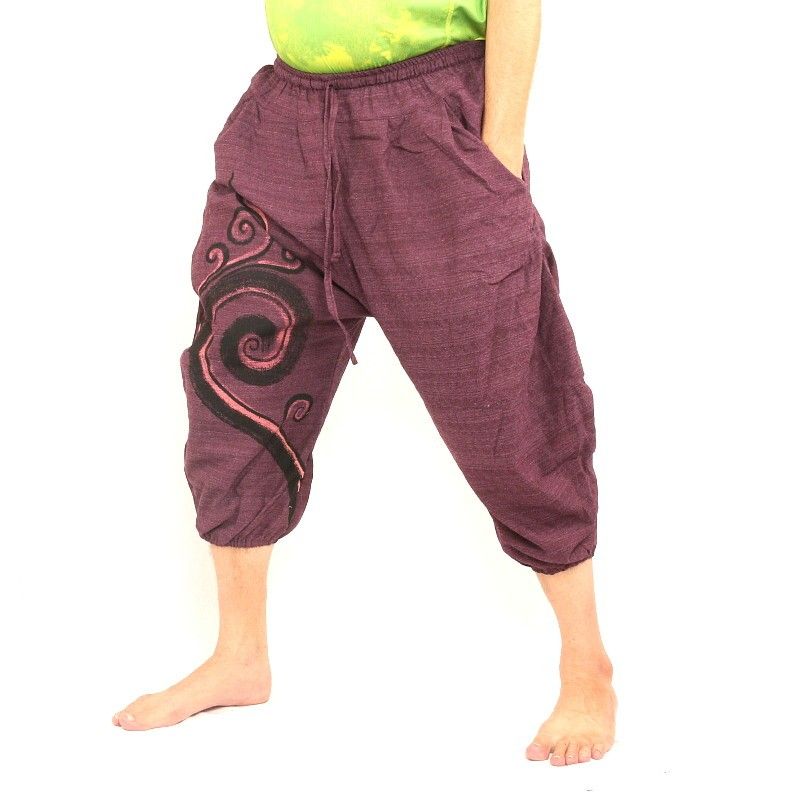Pantalon 3/5 harem magenta