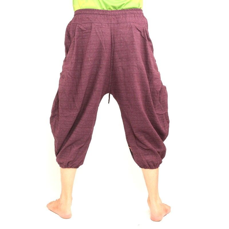 Pantalon 3/5 harem magenta