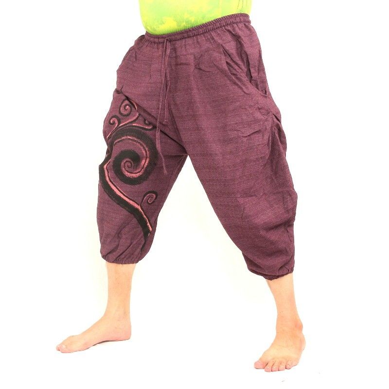 Pantalon 3/5 harem magenta