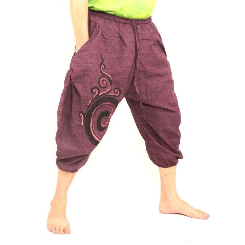 Pantalon 3/5 harem magenta