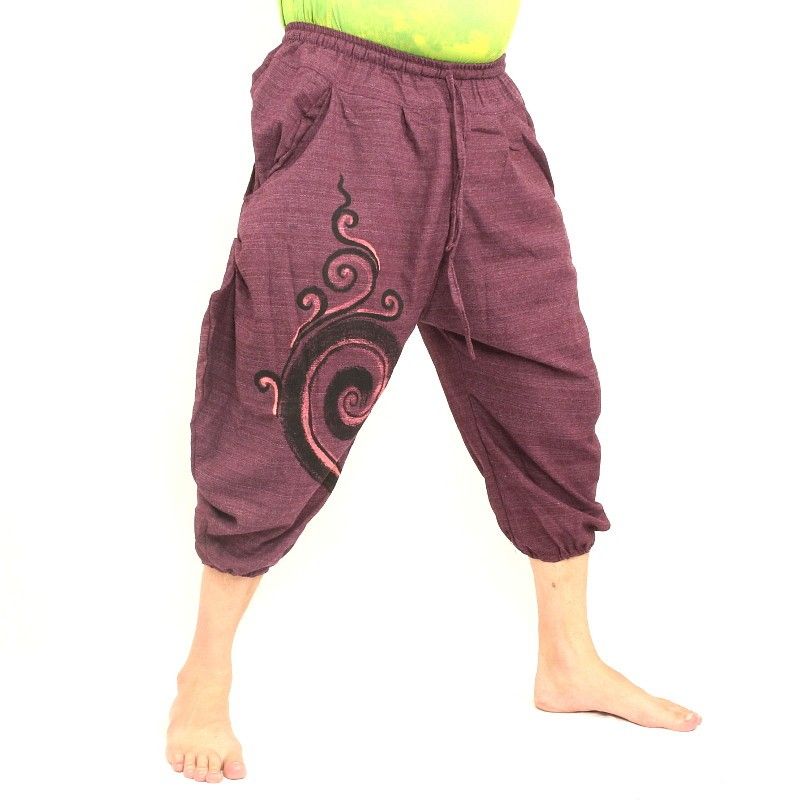 Pantalon 3/5 harem magenta