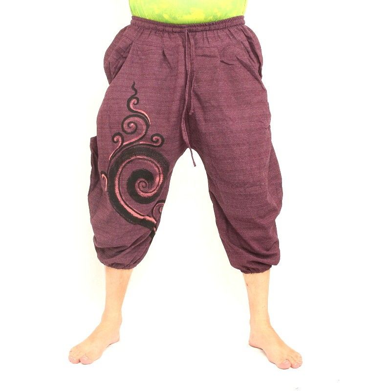 Pantalon 3/5 harem magenta
