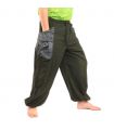 Thai Hippie Hose zum Zubinden Ethno Applikation aus schwerer Baumwolle