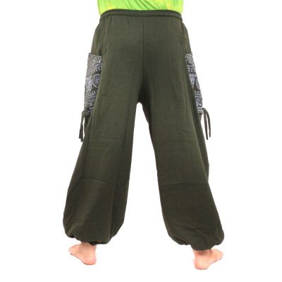 Thai Hippie Hose zum Zubinden Ethno Applikation aus schwerer Baumwolle