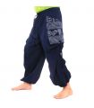 Thai Hippie Hose zum Zubinden Ethno Applikation aus schwerer Baumwolle