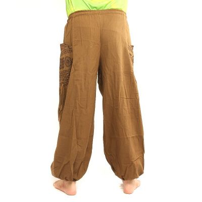 Thai Hippie Hose zum Zubinden Ethno Applikation aus schwerer Baumwolle