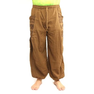 Thai Hippie Hose zum Zubinden Ethno Applikation aus schwerer Baumwolle