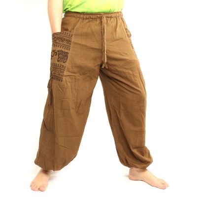 Thai Hippie Hose zum Zubinden Ethno Applikation aus schwerer Baumwolle
