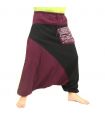 Aladinhose zweifarbig schwarz magenta Baumwolle