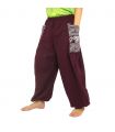 Thai Hippie Hose zum Zubinden Ethno Applikation aus schwerer Baumwolle