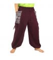 Thai Hippie Hose zum Zubinden Ethno Applikation aus schwerer Baumwolle