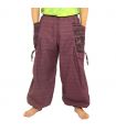 Harem pants ethno print with large side pockets purple