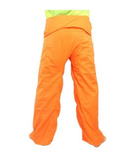 Pantalon de pêcheur thaïlandais Cottonmix extra long - orange