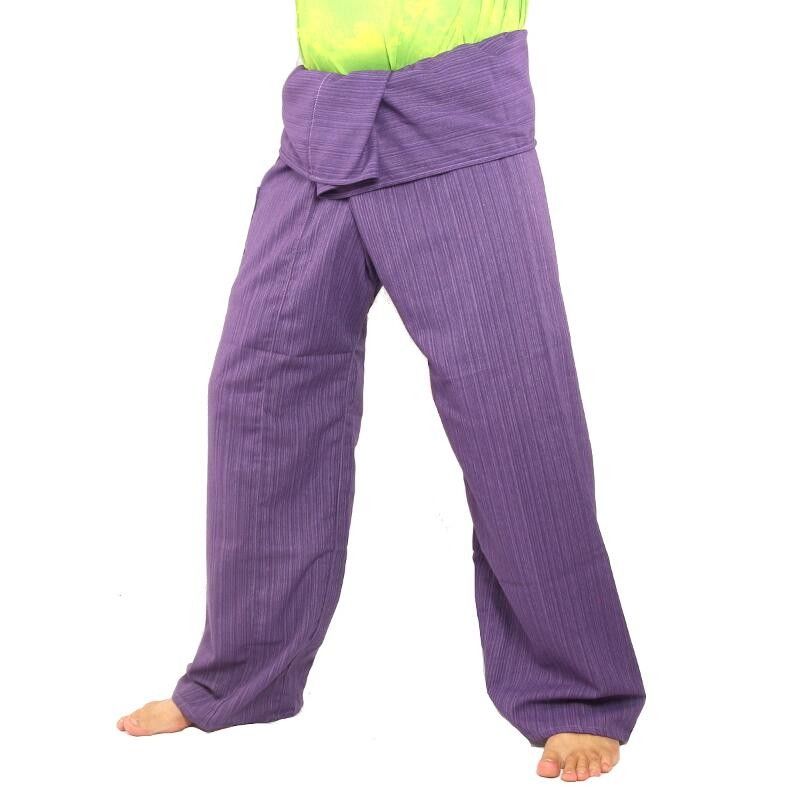 Pantalones de pescador tailandés Cottonmix extra largo - púrpura
