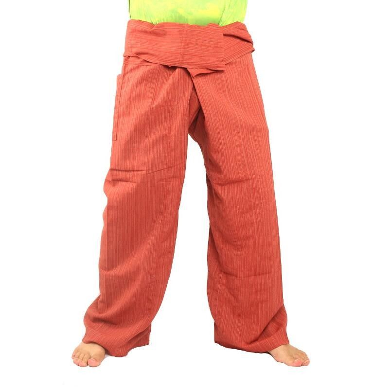 Thai Fisherman Pants Cottonmix extra lang - rotbraun
