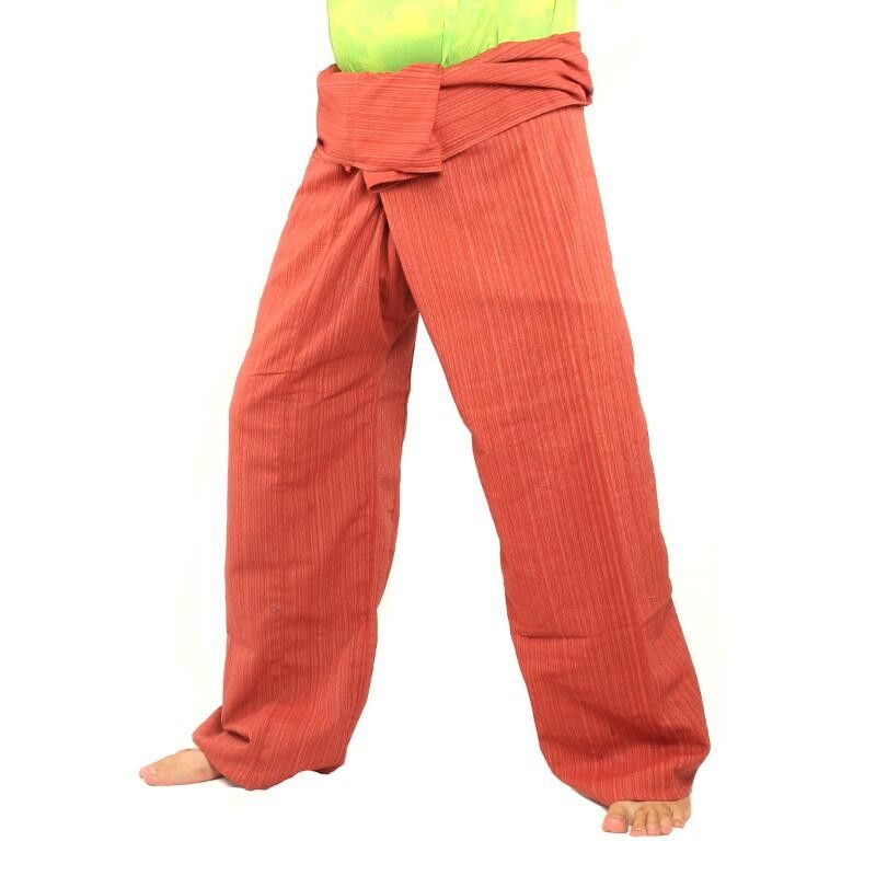 Thai Fisherman Pants Cottonmix extra lang - rotbraun
