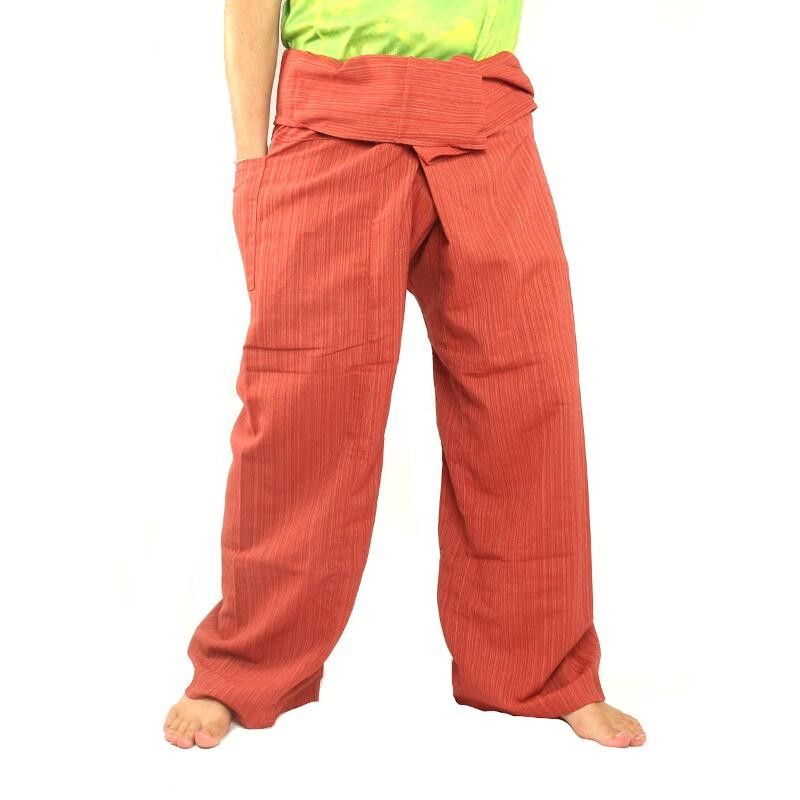Thai Fisherman Pants Cottonmix extra lang - rotbraun