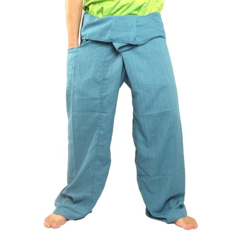 Pantalon pêcheur thaï Cottonmix extra long - bleu