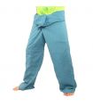 Pantalon de pêcheur thaïlandais Cottonmix extra long - bleu