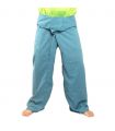 Pantalon de pêcheur thaïlandais Cottonmix extra long - bleu