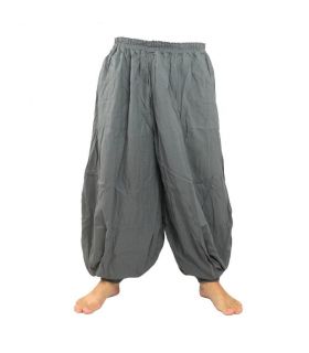 Pantalones Anchos gris de algodón