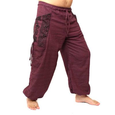 Pantalons hippie thaïlandais pour la ligature Application ethno du coton lourd