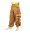 Pantalons hippie thaïlandais pour la ligature Application ethno du coton lourd