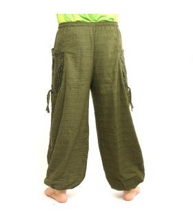 Thai Hippie Hose zum Zubinden Ethno Applikation aus schwerer Baumwolle