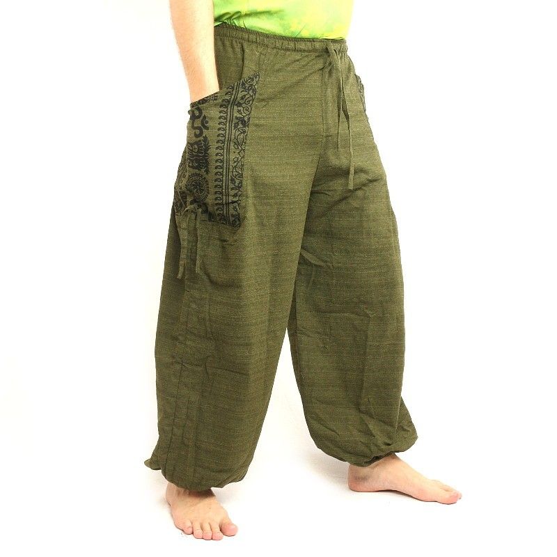 Thai hippie pants for tying Ethno application made of heavy cotton