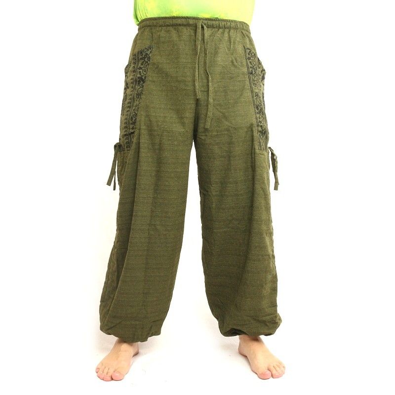 Thai hippie pants for tying Ethno application made of heavy cotton