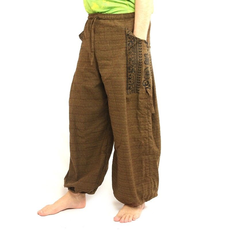 Thai hippie pants for tying Ethno application made of heavy cotton