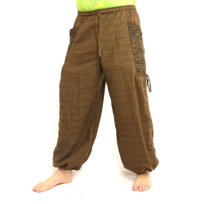 Thai hippie pants for tying Ethno application made of heavy cotton