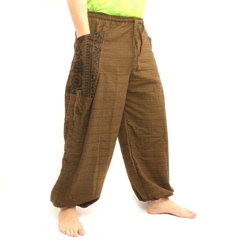 Thai hippie pants for tying Ethno application made of heavy cotton