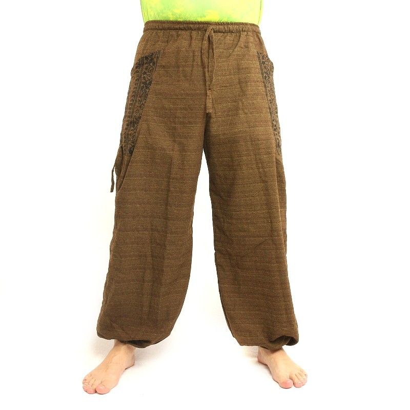 Thai hippie pants for tying Ethno application made of heavy cotton