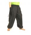 Harem pants meditation pants large side pockets Om Dharmachakra feet Buddhas cotton anthracite