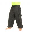 Harem pants meditation pants large side pockets Om Dharmachakra feet Buddhas cotton anthracite