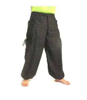 Harem pants meditation pants large side pockets Om Dharmachakra feet Buddhas cotton anthracite