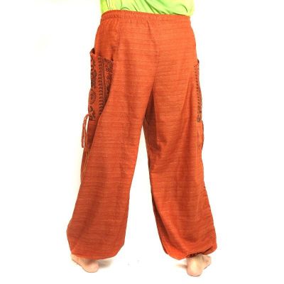 Thai Hippie Hose zum Zubinden Ethno Applikation aus schwerer Baumwolle