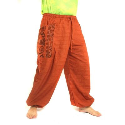 Thai Hippie Hose zum Zubinden Ethno Applikation aus schwerer Baumwolle