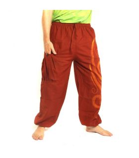 Chillerhose Schnörkelmuster dunkles orange
