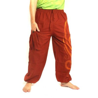 Chiller pants squiggle pattern dark orange