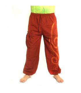 Chillerhose Schnörkelmuster dunkles orange
