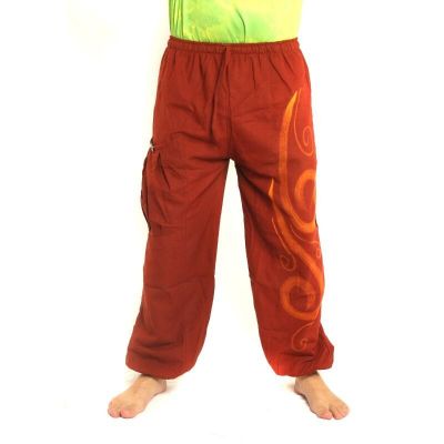 Pantalon Chiller à motif de gribouillis orange foncé