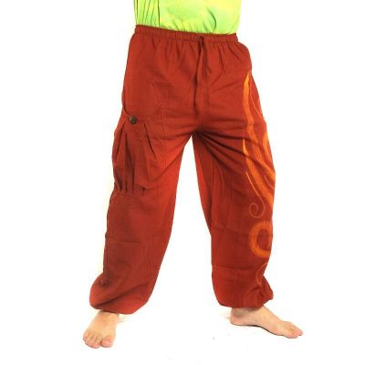 Chillerhose Schnörkelmuster dunkles orange