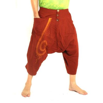 Pantalon Harem capri avec motif en spirale