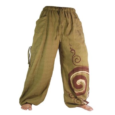 Sarouel à nouer Motif en spirale en coton lourd