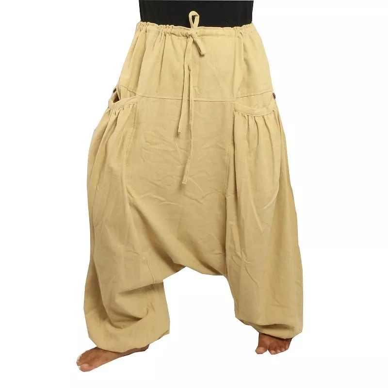 Harem pants with 2 deep side pockets, beige