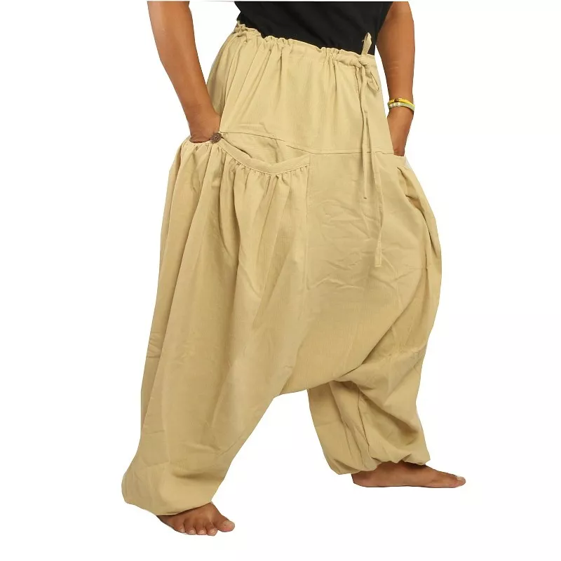 Harem pants with 2 deep side pockets, beige