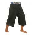Pantalon de pêcheur 3/5 style thaïlandais - noir - coton