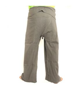 Pantalones de pescador tailandeses - gris - algodón extra largo